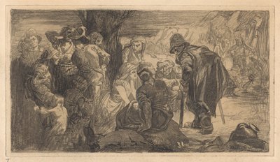Men, Women, and Children by a Tree by Johannes Josephus Aarts