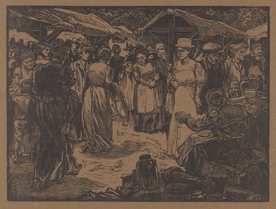 Market Scene with Men and Women by Johannes Josephus Aarts