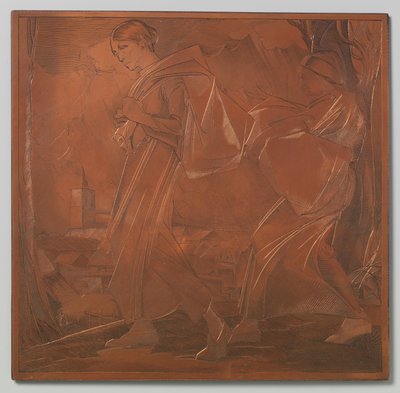 Two Women, Both Carrying a Bag by Johannes Josephus Aarts