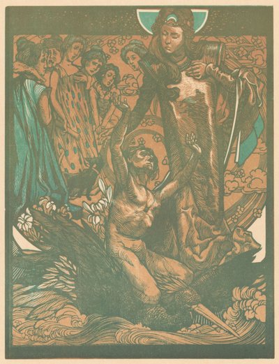 Female Figures with Man on Bird