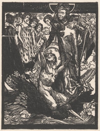 Female Figures with Man on Bird