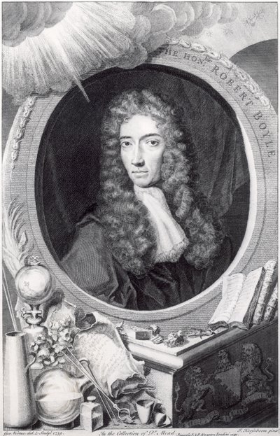 Portrait of the Honorable Robert Boyle, Engraved by George Vertue, 1749 by Johannes Kerseboom