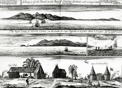 A Prospect of the Road in the Bay of Sierra Liona, an illustration from vol.5 of Awnsham and John Churchill