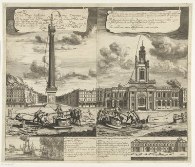 Use of Fire Engines in London, ca. 1690-1700 by Johannes Kip
