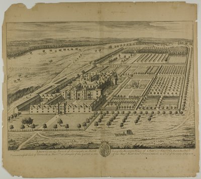 Knowle in the Parish of Sevenoaks in Kent (plate 24 from Britannia Illustrata) by Johannes Kip