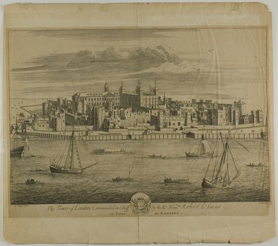 The Tower of London, plate five from Britannia Illustrata by Johannes Kip