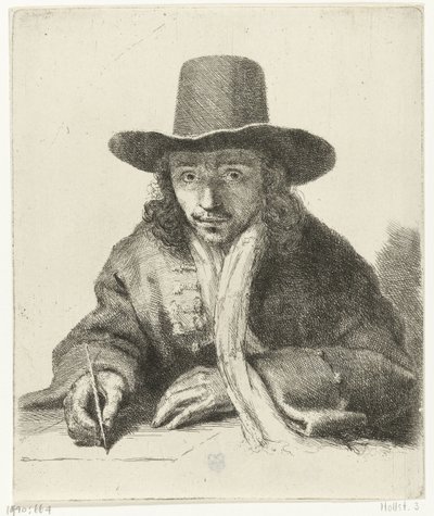 Self-Portrait of Johannes Lutma, Drawing by Johannes  Lutma