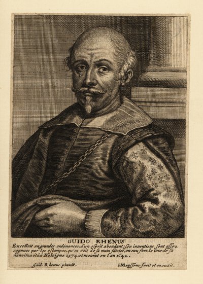 Portrait of Guido Reni, Italian painter of the Bolognese school of the Baroque period by Johannes Meyssens