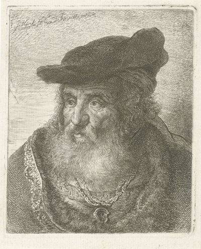 Portrait of an Old Man with a Beret by Johannes Mock