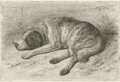 Sleeping Dog Facing Left (Neptune) by Johannes Mock