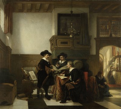 The Syndics of the Leiden Saaihal by Johannes Stroebel