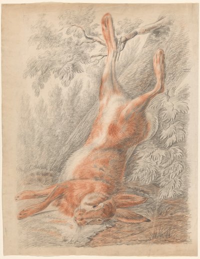 Dead Hare, Hanging by a Leg by Johannes Tavenraat