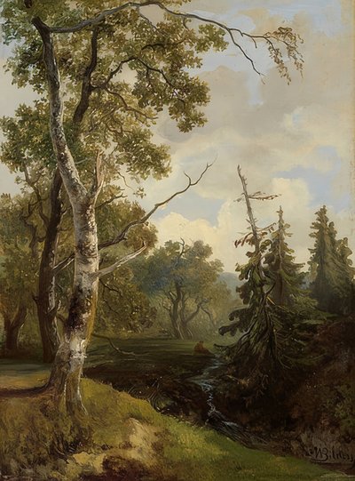 Forest Scene Near Wolfheze (Bosgezicht bij Wolfheze) by Johannes Warnardus Bilders
