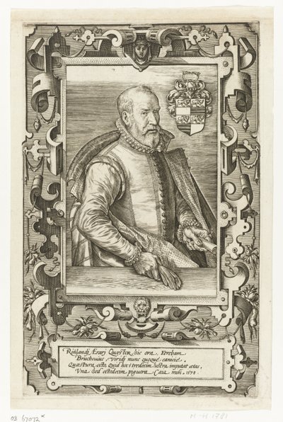 Portrait of Jan van Brouckhoven, Steward of Rijnland by Johannes Wierix (attributed to)