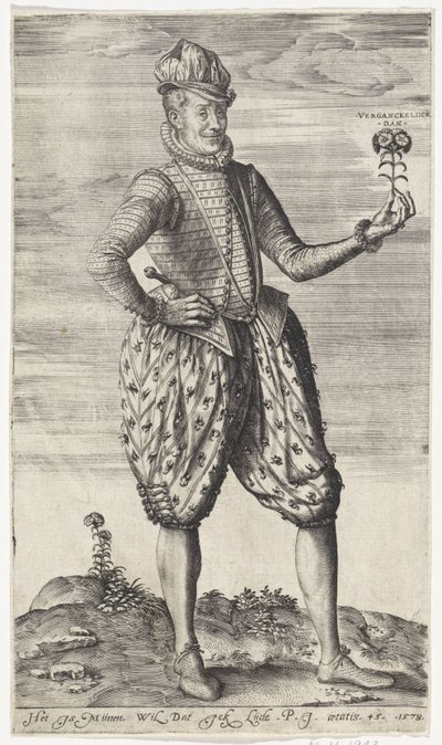 Unknown Man with Carnation by Johannes Wierix