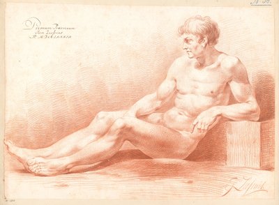 Seated Male Nude, Seen from the Side (1st Prize 1789) by Johannes Ziesenis