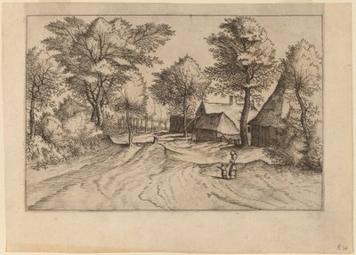 Village Road with Farm and Sheds by Johannes and Lucas van Doetechum after Master of the Small Landscapes