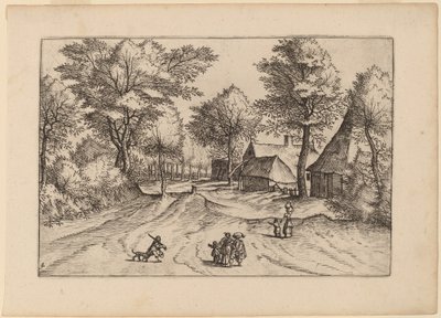 Village Road with Farm and Sheds by Johannes and Lucas van Doetechum after Master of the Small Landscapes