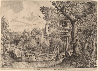 Pagus Nemorosus (Wooded Village) by Johannes and Lucas van Doetechum after Pieter Bruegel the Elder