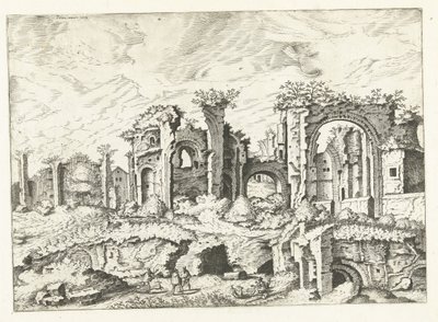 Fourth View of Ruins on the Palatine, Roman Ruins, 1561 (series title) by Johannes of Lucas van Doetechum (attributed to)