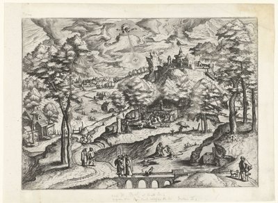 Landscape with Baptism of Christ by Johannes of Lucas van Doetechum
