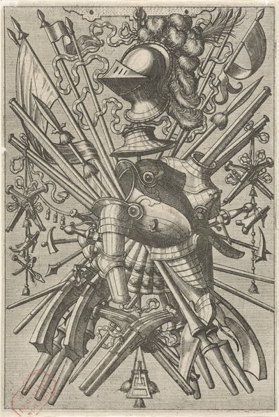 Flat Decoration Consisting of a Trophy by Johannes of Lucas van Doetechum