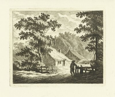Landscape with Farm and Yard with Fence by Johannes van Cuylenburgh