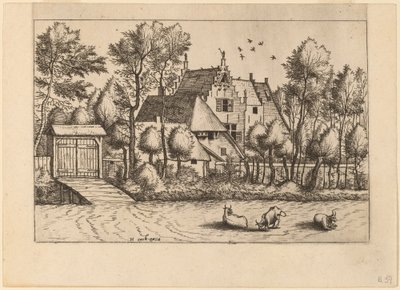 Country House with a Ditch by Johannes van Doetechum, the Elder and Lucas