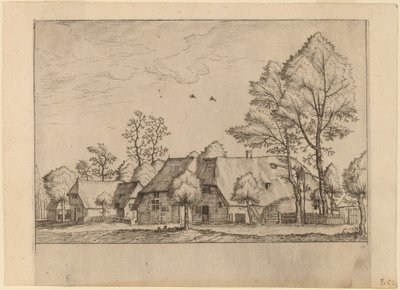 Large Farm with Draw Well by Johannes van Doetechum, the Elder and Lucas