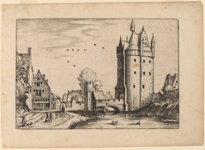 Town Gate with Country Houses by Johannes van Doetechum, the Elder and Lucas
