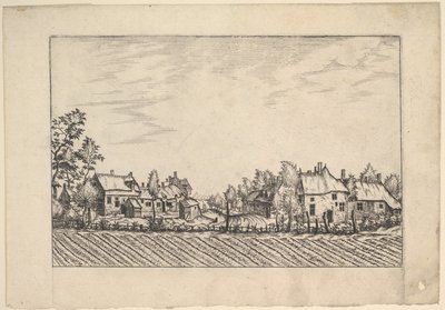Farms, ploughed field in the foreground from Praediorum villarum et rusticarum casu..., ca. 1559-61 by Johannes van Doetecum I