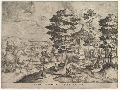 Flight into Egypt from The Large Landscapes, ca. 1555-56 by Johannes van Doetecum I