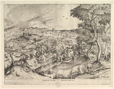 The Belgian Wagon Plaustrum Belgicum from The Large Landscapes, ca. 1555-56 by Johannes van Doetecum I