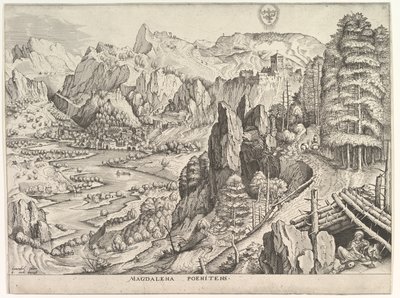 The Penitent Magdalene Magdalena Poenitens from The Large Landscapes, ca. 1555-56 by Johannes van Doetecum I