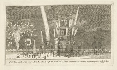 Fireworks at a Pavilion by Johannes van Hiltrop
