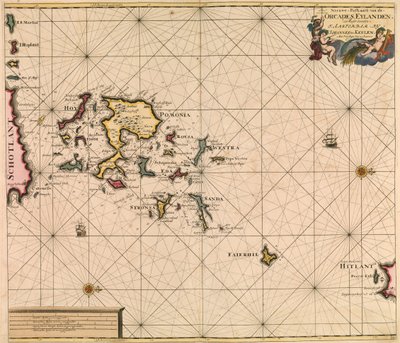 Chart of Orcades Eylande (Orkneys) from van Keulen