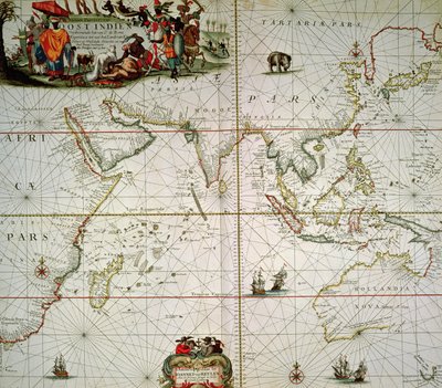 Map of Africa, India, Indian Ocean and East Indies by Johannes van Keulen