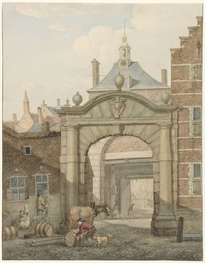 View Through a Gate in Dordrecht by Johannes van Lexmond