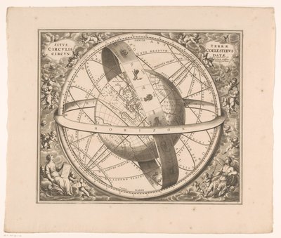 Celestial Map of the Earth According to the System of Ptolemy by Johannes van Loon