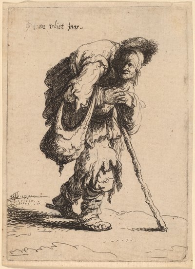 Beggar Carrying a Woman on His Back by Johannes van Vliet