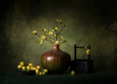 Elegant Green Still Life by John-Mei Zhong