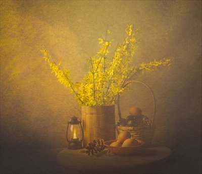 Golden Spring Still Life by John-Mei Zhong
