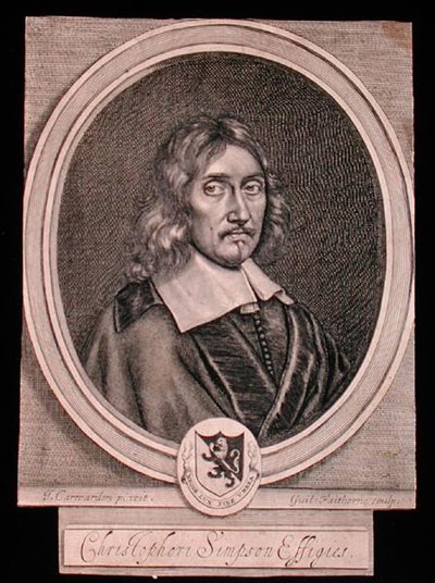 Portrait of Christopher Simpson by John (after) Carwarden