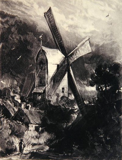 Mill near Brighton, Engraved by David Lucas, c.1830 by John (after) Constable