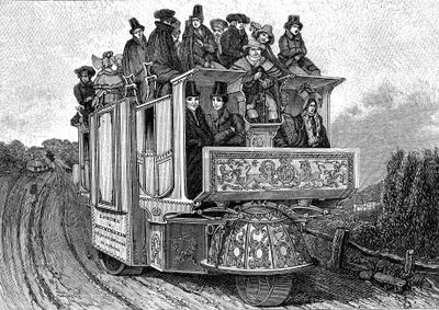 Three-wheeled mechanical car by Dr. William Church, built in Birmingham in 1833 (England) by John (after) Cooke