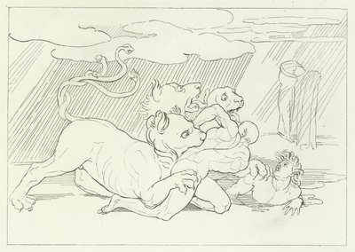 Cerberus, Inferno, Canto 6 by John (after) Flaxman