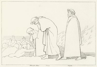 Dante Discoursing with his Preceptor, Inferno, Canto 15 by John (after) Flaxman