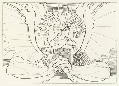 Dis, or Lucifer, Inferno, Canto 34 by John (after) Flaxman