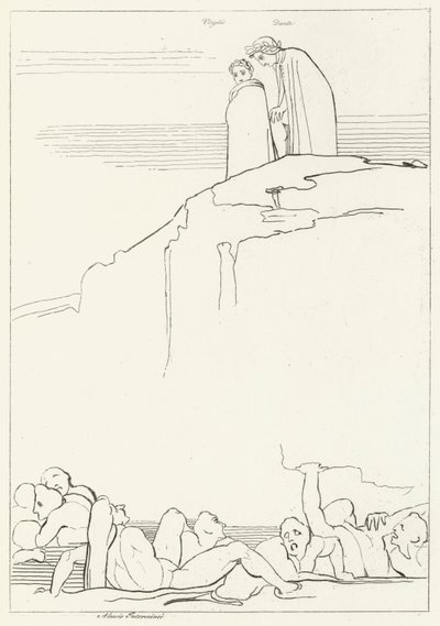 Malebolge, Inferno, Canto 18 by John (after) Flaxman