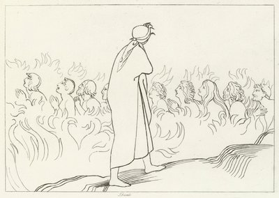 The Carnal, Purgatory, Canto 25 by John (after) Flaxman